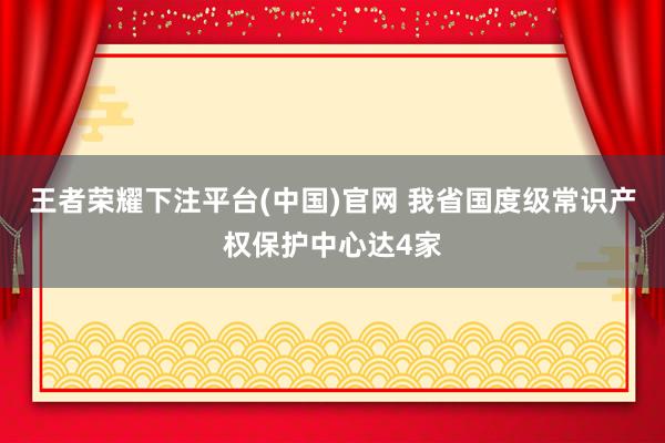 王者荣耀下注平台(中国)官网 我省国度级常识产权保护中心达4家