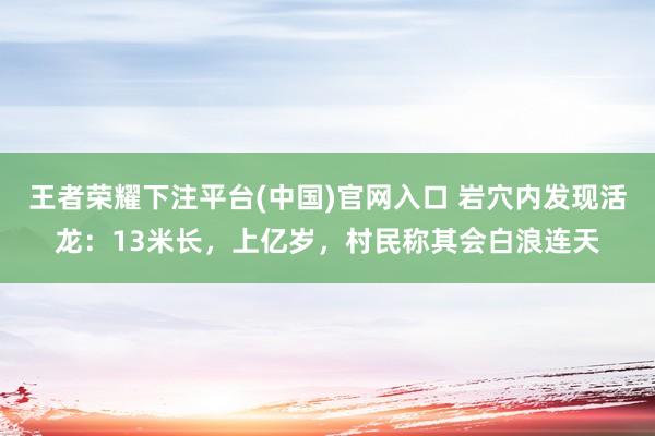 王者荣耀下注平台(中国)官网入口 岩穴内发现活龙：13米长，上亿岁，村民称其会白浪连天