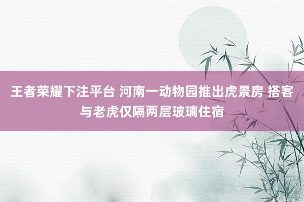 王者荣耀下注平台 河南一动物园推出虎景房 搭客与老虎仅隔两层玻璃住宿