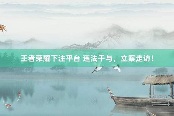 王者荣耀下注平台 违法干与，<a href=