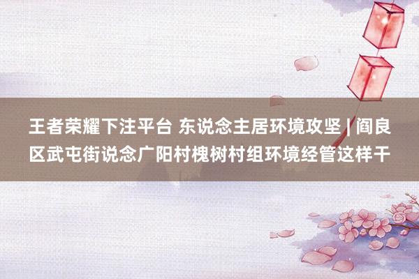 王者荣耀下注平台 东说念主居环境攻坚 | 阎良区武屯街说念广阳村槐树村组环境经管这样干