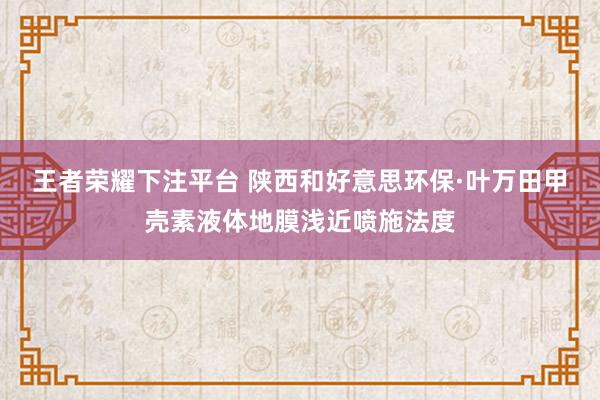 王者荣耀下注平台 陕西和好意思环保·叶万田甲壳素液体地膜浅近喷施法度