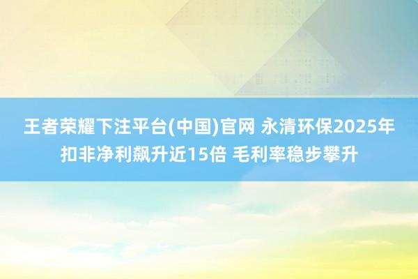 王者荣耀下注平台(中国)官网 永清环保2025年扣非净利飙升近15倍 毛利率稳步攀升