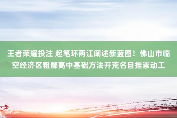 王者荣耀投注 起笔环两江阐述新蓝图！佛山市临空经济区粗鄙高中基础方法开荒名目推崇动工