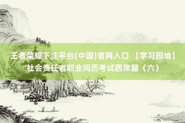 王者荣耀下注平台(中国)官网入口 【学习园地】社会责任者职业阅历考试西席题（六）