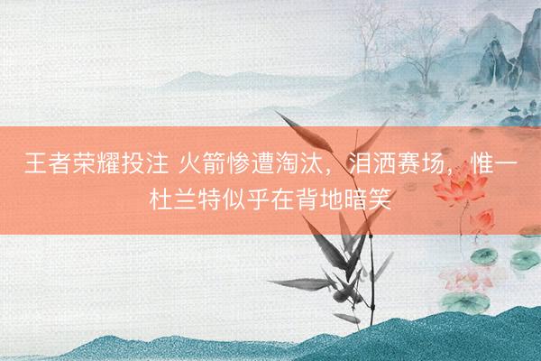 王者荣耀投注 火箭惨遭淘汰，泪洒赛场，惟一杜兰特似乎在背地暗笑